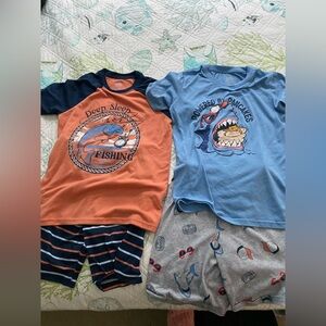 2 Kids L 10-12 Wonder Nation Short Sleeve Pajama Sets